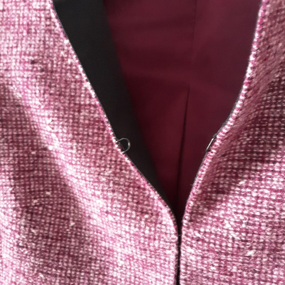 T21 Wool Silk Blend Blazer 6 Career Boss Lady Tweed - Picture 3 of 6